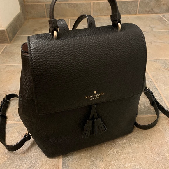 KATE SPADE MEDIUM BACKPACK HAYES BLACK / WARM - Picture 2 of 8